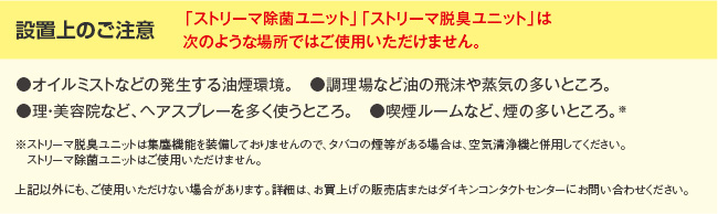 設置上の注意