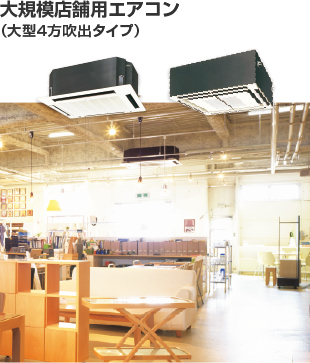 大規模店舗用エアコン （大型4方吹出タイプ）